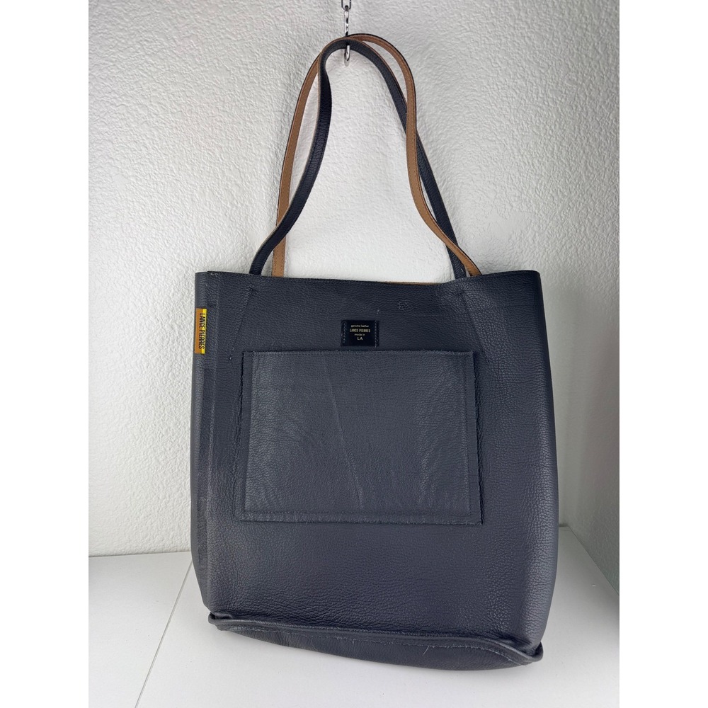 Lance Pierres Torres 01 Genuine Leather Reversible Tote Bag Black Luxury‎
